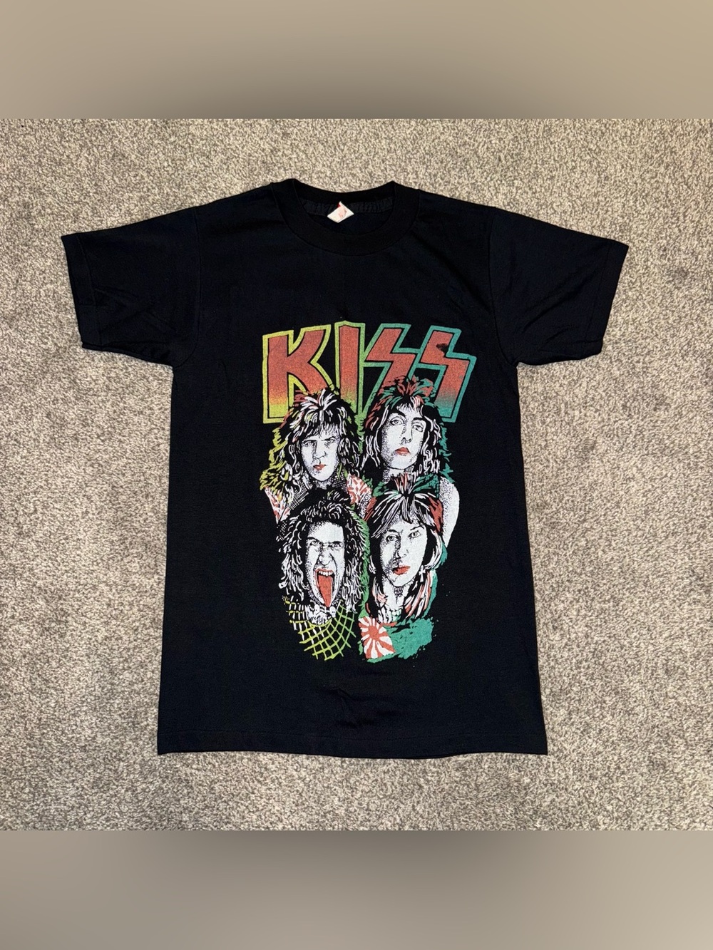 Kiss Rare Vintage 80’s World Tour with No Make Up Shirt Size Small Watson’s Tag